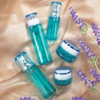 Clear Green Glass Cosmetic Container Bottle And Jar