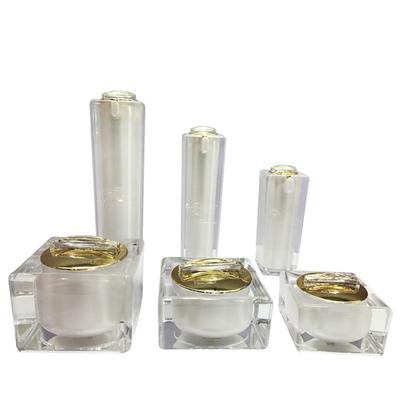 Acrylic Plastic Cosmetic Lotion Bottle And Cream Jar Set