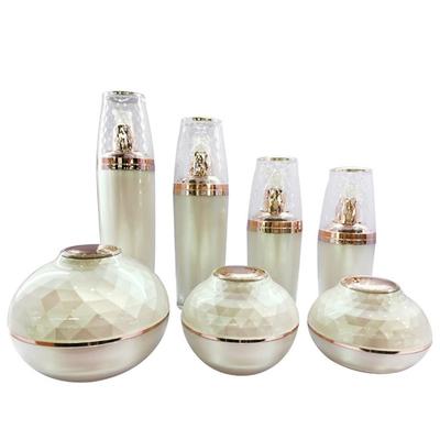 Luxury Plastic Acrylic Cream Jar and Cosmetic Bottle set