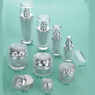 Shiny Luxury Plastic Cosmetic Bottle And Cream Jar