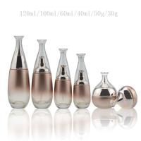 Clear Empty Glass Lotion Bottles with Transparent Caps and Pumps
