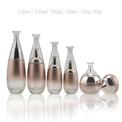 Clear Empty Glass Lotion Bottles with Transparent Caps and Pumps
