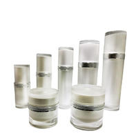 Elegant white skin care packaging cosmetic bottle airless pump