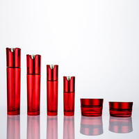 Stock red empty cosmetic container skin care packing bottles 50ml 100ml