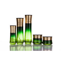 Fancy design green cosmetic jars skin care bottles bulk wholesale