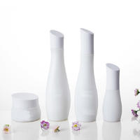 Pure white plastic cosmetic bottles set pump lotion bottle