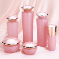 China supplier custom plastic cosmetic container pink elegant cream jar