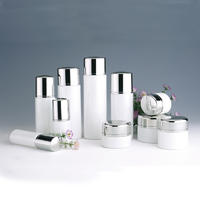 Ecofriendly cosmetic containers free sample white glass cosmetic bottles