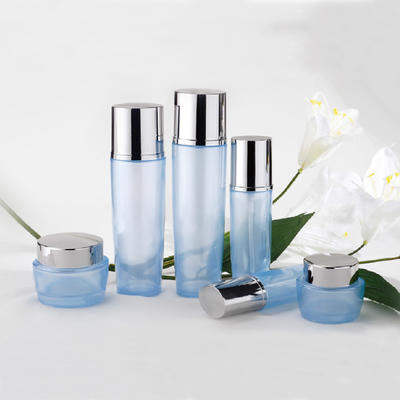 Free sample fresh frosted glass cosmetic bottle packaging jar