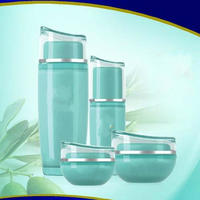 OEM cosmetic container elegant green cream bottle and skin cream jar 100g