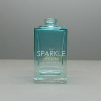 Custom made color coating 50ml square glass perfume bottles